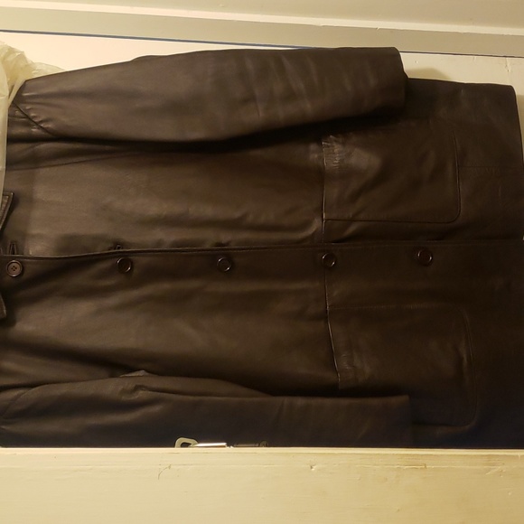 Man's Brown 100% Leather Coat - Picture 4 of 4